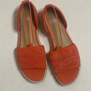 Eileen Fisher Mews Magma Melange Espadrille Shoes Sandals Orange Size 8